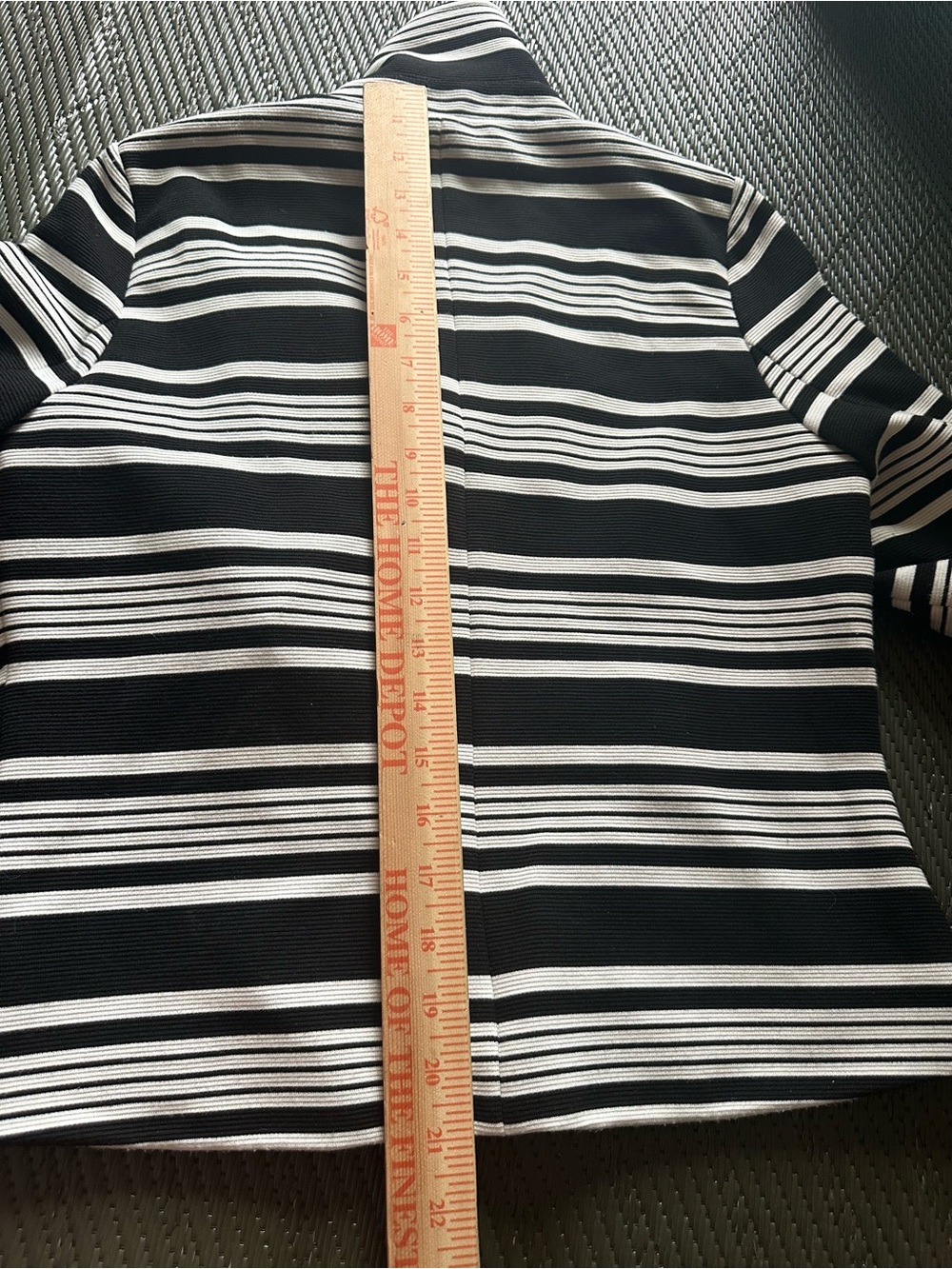 Bagatelle Moto Jacket Black White Striped Asymmetrical Zip Knit Blazer S - Picture 11 of 12